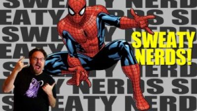 Spiderman with ComicBookGirl19 and Jon Schnepp on Sweaty Comicbook Nerds Photo