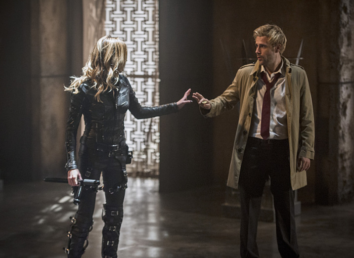 Arrow -- "Haunted" -- Image AR404B_0196b.jpg -- Pictured (L-R) Katie Cassidy as Laurel Lance and Matt Ryan as Constantine -- Photo: Cate Cameron/ The CW -- ÃÂ© 2015 The CW Network, LLC. All Rights Reserved.
