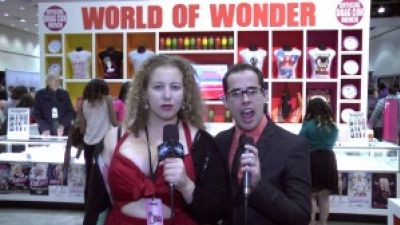 RuPaul’s DragCon! Anastasia and Christian at the World of Wonder Booth Photo